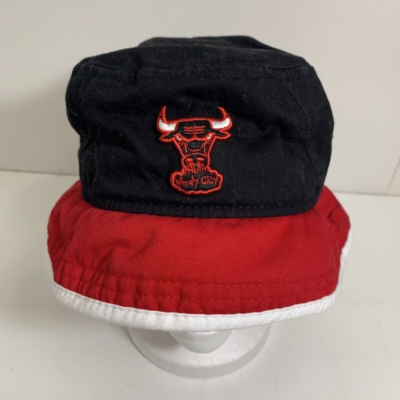 Chicago Bulls New Era Hardwood Classics Bucket Hat Black / Red Sz LARGE - Picture 1 of 9
